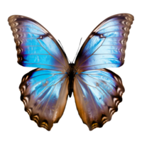 mooi vlinder geïsoleerde.morpho godartii.blauw vlinder.mot. ai gegenereerd png