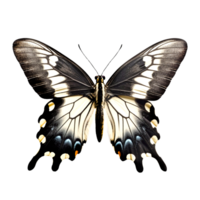 Beautiful butterfly isolated.Papilio homerus.black with white butterfly.Moth. AI Generated png