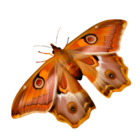 bellissimo farfalla isolato.antheraea pernyi.marrone farfalla.falena. ai generato png