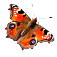 Beautiful butterfly isolated.Aglais io, formerly Inachis io.red butterfly.Moth. AI Generated png