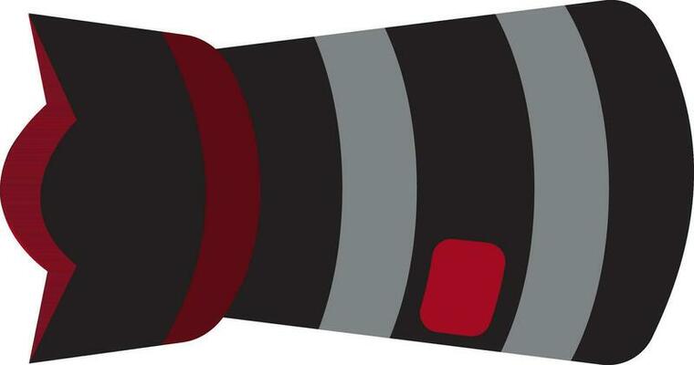 Black and grey professional camera lens.