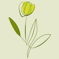 tulipán flor contemporáneo minimalista línea Arte carteles resumen orgánico formas y floral diseños vector