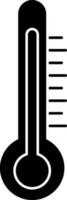 Black and White thermometer icon in flat style. vector