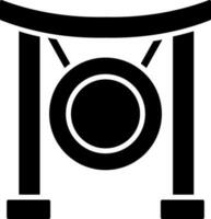 Illustration of gong glyph icon. vector