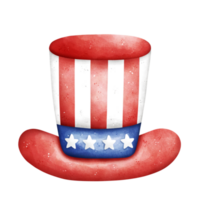 Watercolor patriotic Uncle Sam hat png