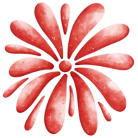 Watercolor red firework png