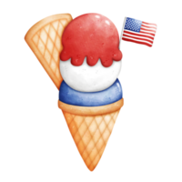 Watercolor patriotic ice cream png