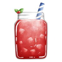 Watercolor Glass of Cherry Juice png