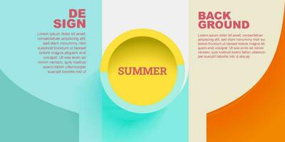 Colorful Summer background layout banners design. Template 3D product display cylindrical shape. Horizontal poster, greeting card, header website sale ad promotion. vector