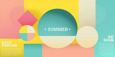 Colorful Summer background layout banners design. Template 3D product display cylindrical shape. Horizontal poster, greeting card, header website sale ad promotion. vector