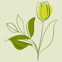 tulipán flor contemporáneo minimalista línea Arte carteles resumen orgánico formas y floral diseños vector
