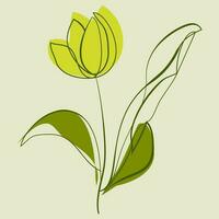 tulipán flor contemporáneo minimalista línea Arte carteles resumen orgánico formas y floral diseños vector