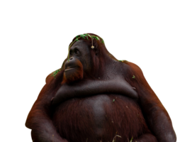 portrait of orangutan isolated png