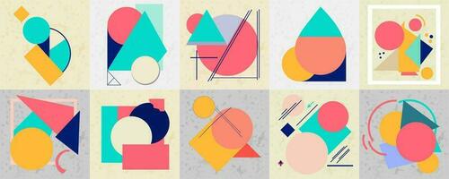 Geometric shape Wallpaper. Vector Illustrations Bundle Collection Abstract Backgrounds, Posters, and Banners