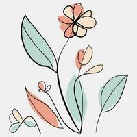 minimalista floral vector Arte ilustraciones para ocasiones modelo Clásico Moda mano dibujado decoración