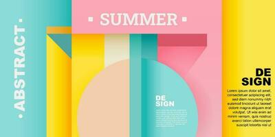 Colorful Summer background layout banners design. Template 3D product display cylindrical shape. Horizontal poster, greeting card, header website sale ad promotion. vector