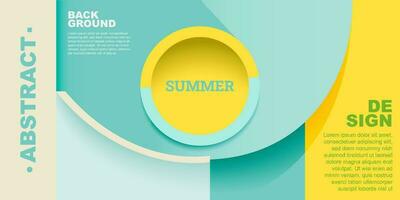 Colorful Summer background layout banners design. Template 3D product display cylindrical shape. Horizontal poster, greeting card, header website sale ad promotion. vector