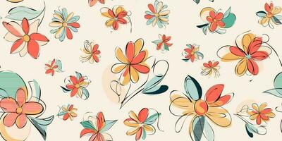 contemporary flower seamless pattern arrangement print fabrics fashion vector