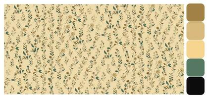 Contemporary flower seamless pattern arrangement print fabrics fashion vector