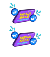 impostato etichetta mega vendita sconto collezione png