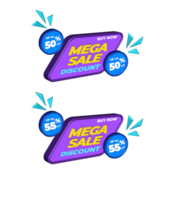 impostato etichetta mega vendita sconto collezione png