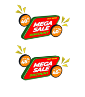 einstellen Etikett Mega Verkauf Rabatt Sammlung png