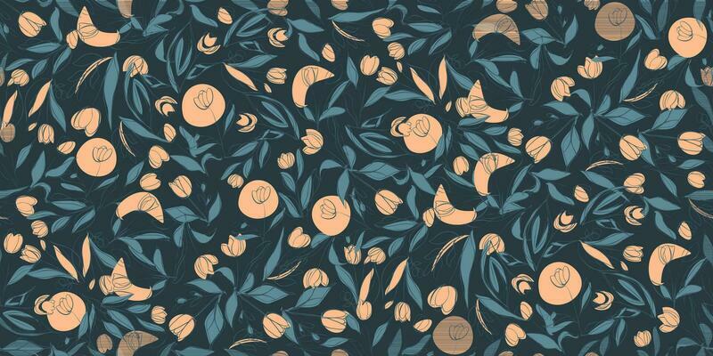 Seamless pattern Tulip flower Contemporary feminine botanical floral print fabrics textile