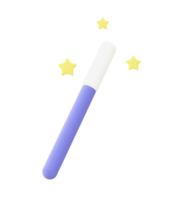 3d illustration icon of purple Magic Stick for UI UX web mobile apps social media ads design png