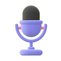 3d illustration icon of purple Microphone for UI UX web mobile apps social media ads design png