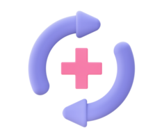 3d illustration icon of purple Health Recovery for UI UX web mobile apps social media ads design png