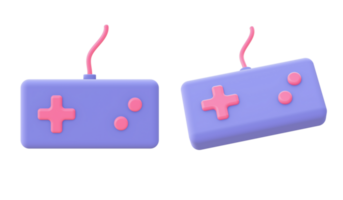 3d illustration icon of purple Joystick for UI UX web mobile apps social media ads design png