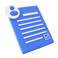 3d illustrazione icona di blu personale attività commerciale documento file png