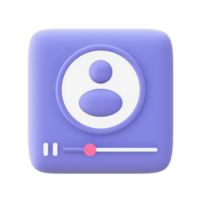 3d illustration icon of purple Live streaming for UI UX web mobile apps social media ads design png