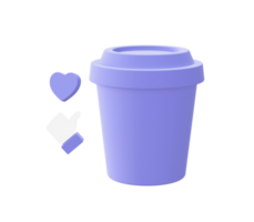 3d illustration icon of purple Coffee Break for UI UX web mobile apps social media ads designs png