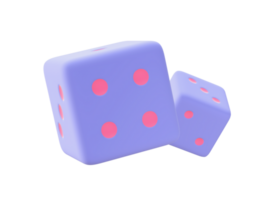 3d illustration icon of purple Dice for UI UX web mobile apps social media ads design png