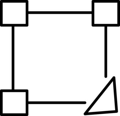 Cutting tool selection icon in line art.