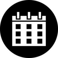 Black and White calendar icon in flat style. vector