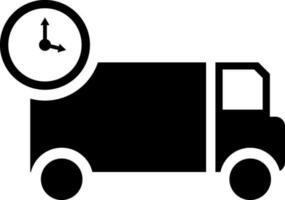 On time transport fast delivery service glyph icon. vector