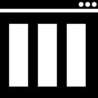 Black and White illustration of web window icon. vector