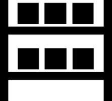 Shelves with boxes icon or symbol. vector