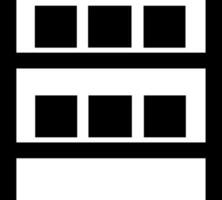 Shelves with boxes icon or symbol. vector