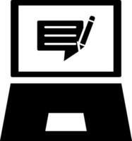 Online comments from laptop icon. vector