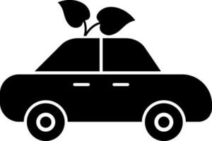 Bio car glyph icon or symbol. vector