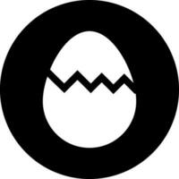 Cracked or broken egg glyph icon in flat style. vector