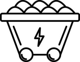 Isolated coal trolley icon. vector