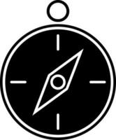 Isolated Black and White compass in flat style. vector