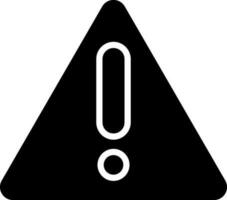 Glyph alert icon in Black and White color. vector