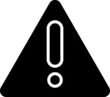 Glyph alert icon in Black and White color. vector