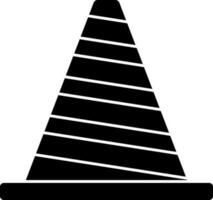 Black and White construction or traffic cone icon. vector