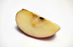 Red apple slice isolated on white background. photo